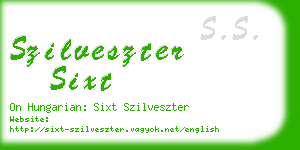 szilveszter sixt business card